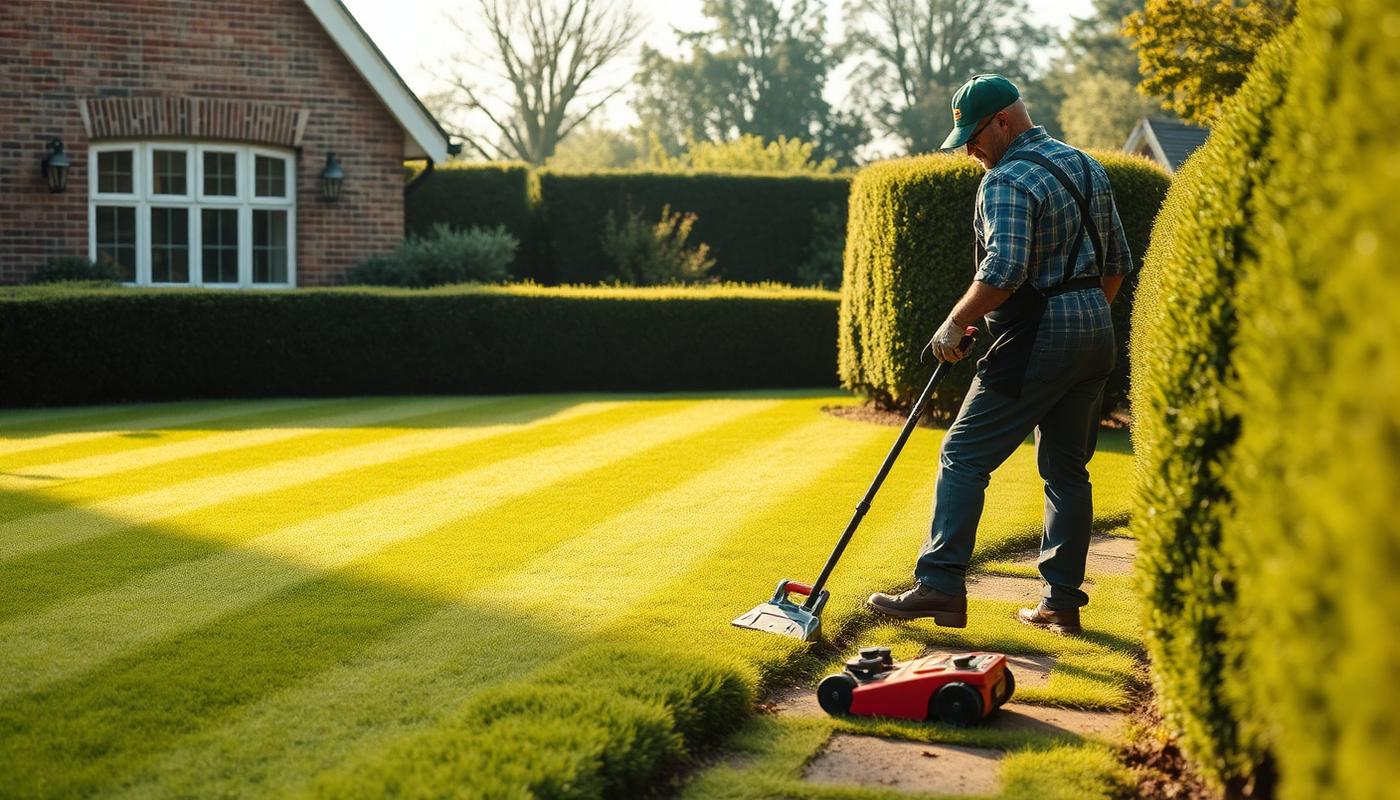 Gardener work — garden maintenance, planting and grounds care